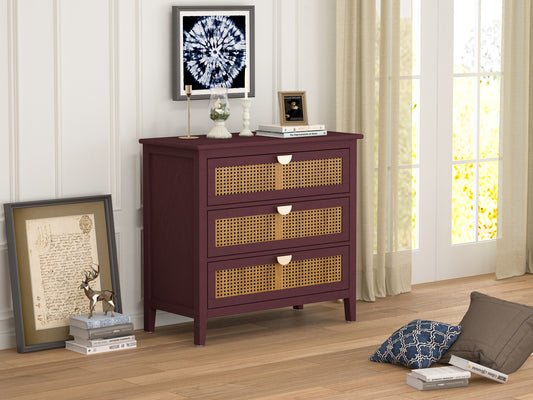 Georgia 3-Drawers Cabinet 31" Red