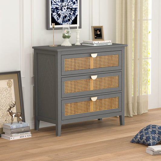 Georgia 3-Drawers Cabinet 31" Gray