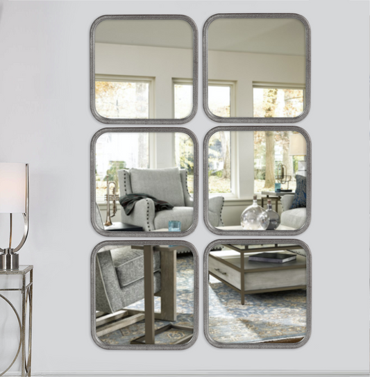 Diana Square Wall Mirror Pewter 23"