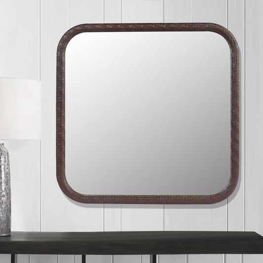 Diana Square Mirror Dark Brown 23"