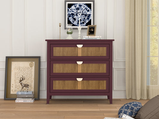 Georgia 3-Drawers Cabinet 31" Red