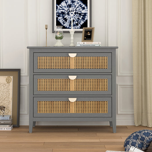 Georgia 3-Drawers Cabinet 31" Gray