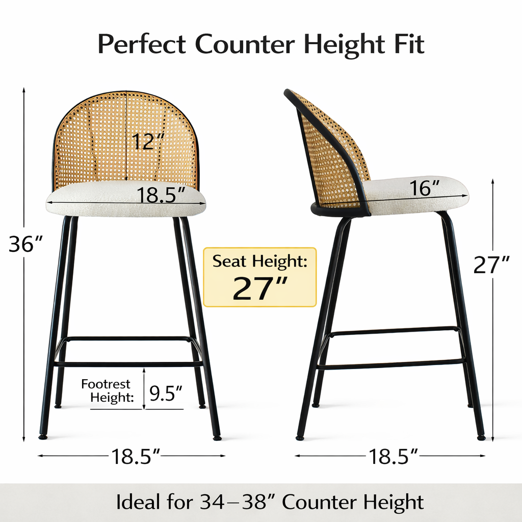 Amilia Bar Stool 2PCs White