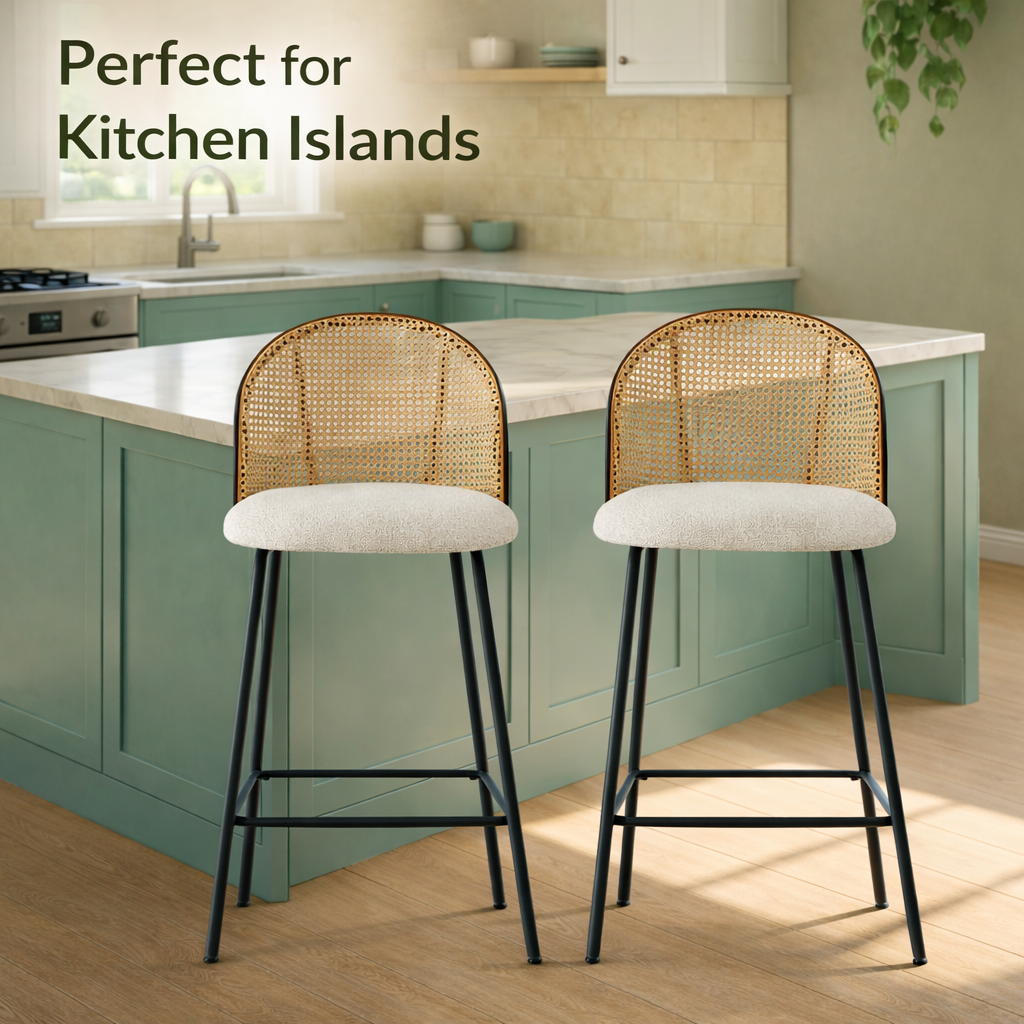 Amilia Bar Stool 2PCs White