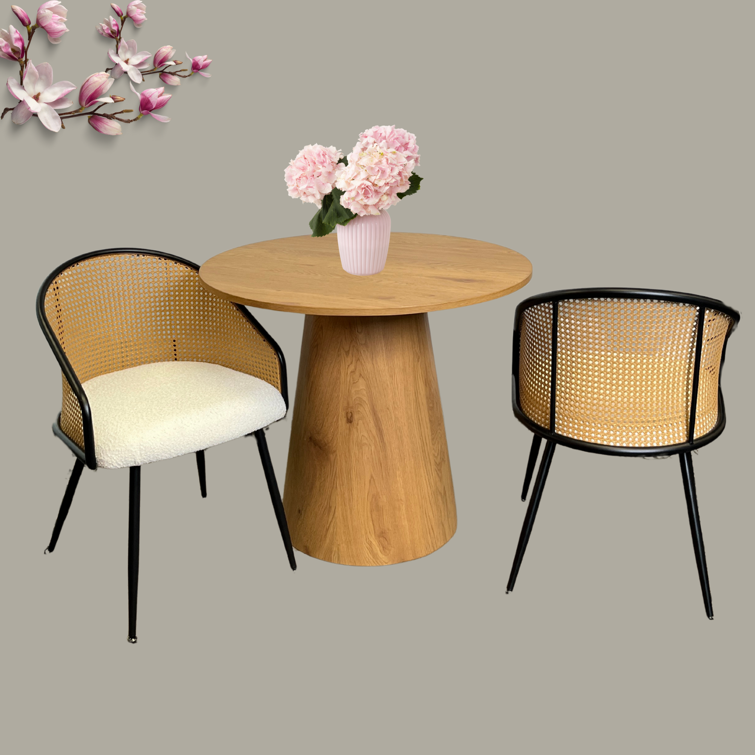 AMILIA ARMCHAIR+DIJON OAK 35" DINING TABLE SET