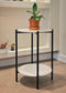 END COFFEE SIDE TABLE, STONE, TWO LAYER