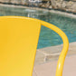 Atlanta Iron Bistro Armchair Yellow Curved Back and Armrest Close-Up | KOSSMAI