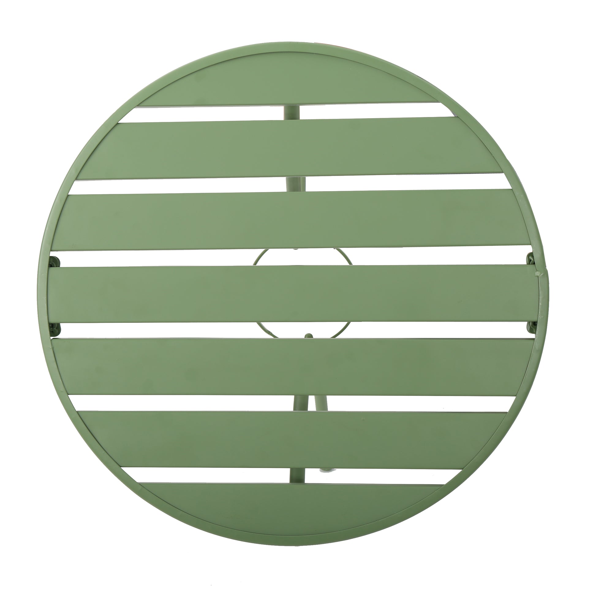Atlanta 3-Piece Iron Bistro Set Green on Outdoor Patio table top view | KOSSMAI