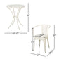 Atlanta 3-Piece Bistro Set White Dimensions – Table 24.25" dia x 30"H Chair 20x20.5x30" | KOSSMAI