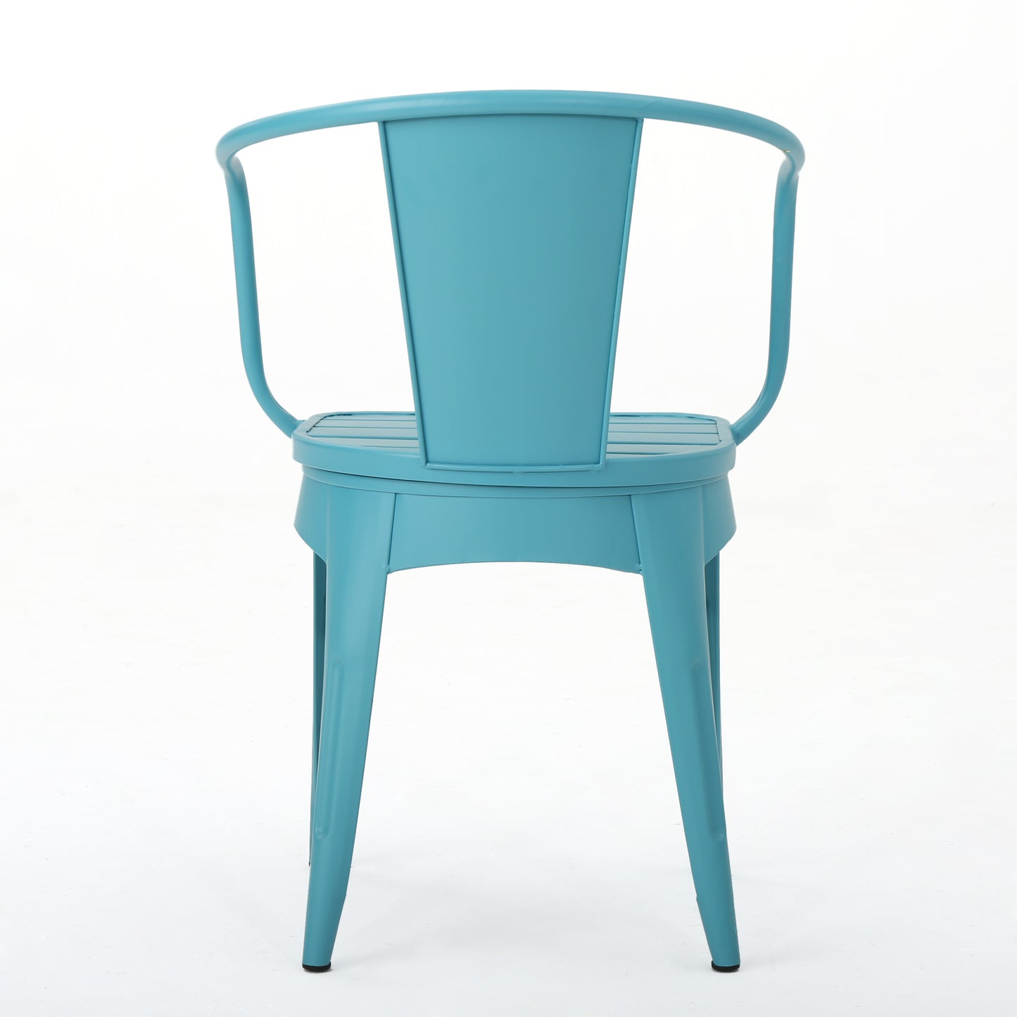 Atlanta 3-Piece Iron Bistro Patio Set Blue Round Table and 2 Armchairs | KOSSMAI