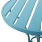Atlanta 3-Piece Iron Bistro Patio Set teal  Round Table and 2 Armchairs | KOSSMAI