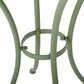 Atlanta Iron Bistro Round Table Green Slat leg details Close-Up | KOSSMAI