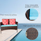 Elio Patio Loveseat by Pool Showing PE Rattan Weave Removable Cushion and Fiber Pillow Features | KOSSMAI
