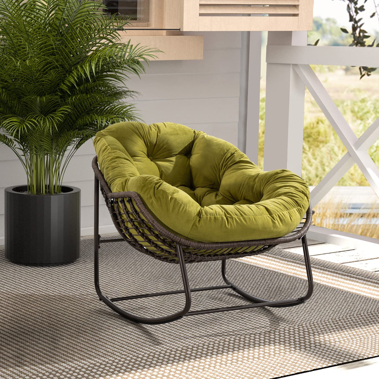 OUTDOOR GARDEN_PATIO_CHAIR_SOFA-GREEN, OLIVE