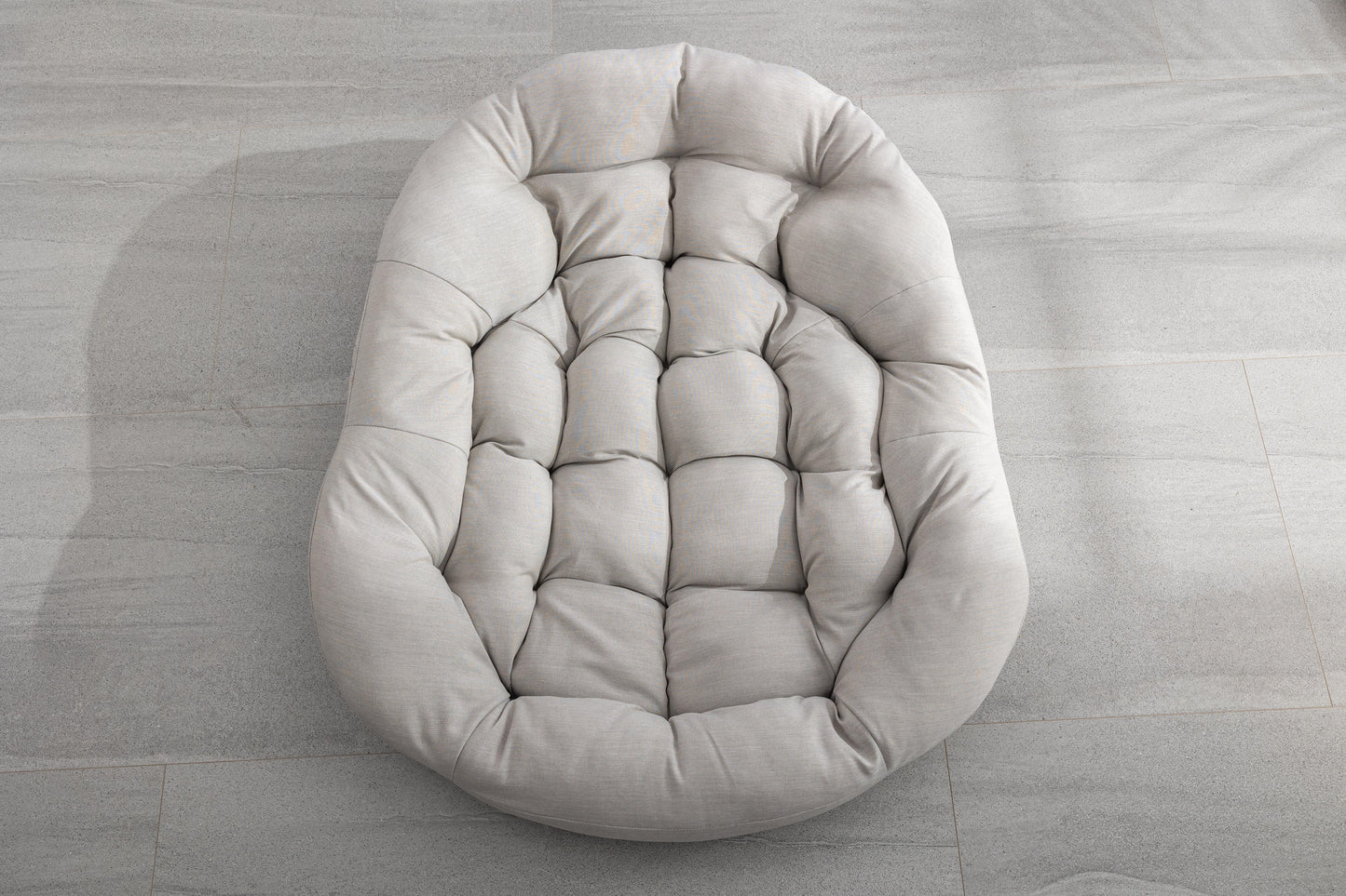Isla Rocking Chair Removable Beige Tufted Cushion Close-Up | KOSSMAI