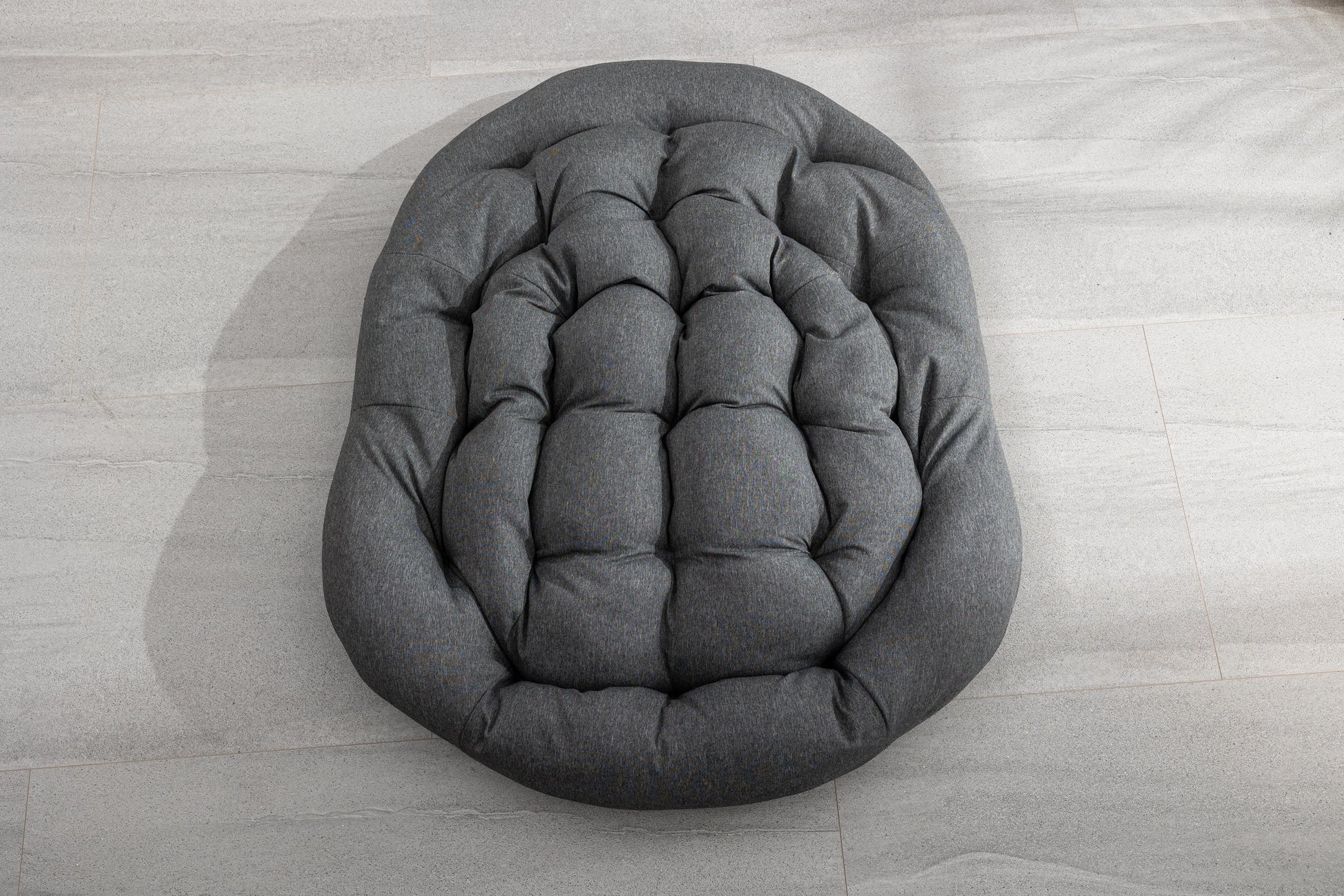 Isla Rocking Chair Removable Gray Tufted Cushion Close-Up | KOSSMAI