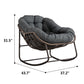 Isla Outdoor Rattan Rocking Chair Gray Dimensions 43.7 x 37.2 x 31.5 inches | KOSSMAI