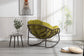 Isla Outdoor PE Rattan Rocking Chair Olive Green Single Chair Side View | KOSSMAI