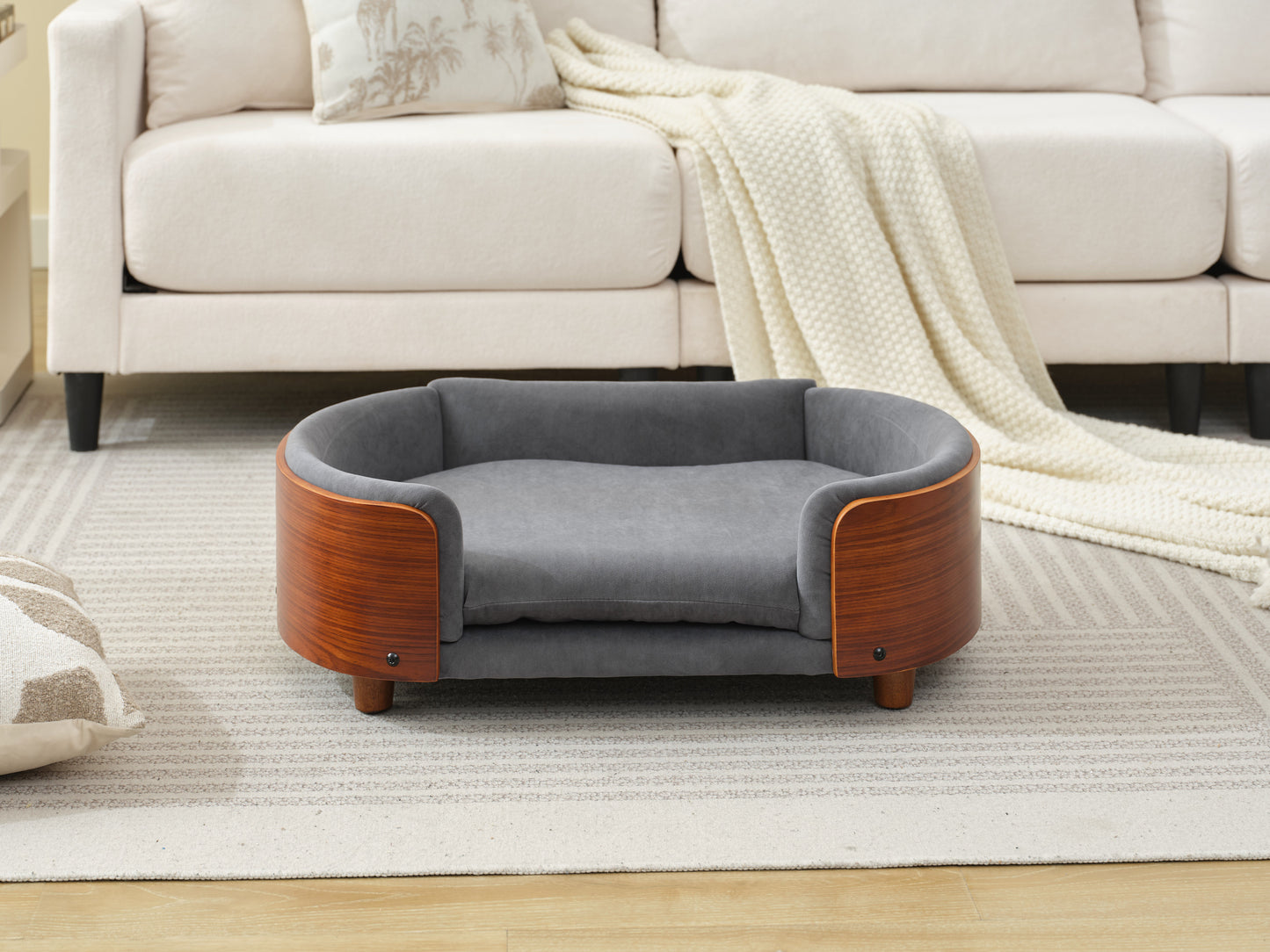Rokcy Walnut Middle Bed Sofa 30.7"