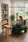 Chloe Accent Chair in Forest Green Corduroy Velvet in a cozy reading nook – Designed for Small Spaces – KOSSMAI