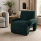 Chloe Accent Chair in Forest Green Corduroy Velvet styled in a modern living room – KOSSMAI