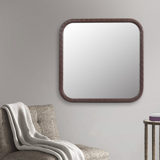Diana Square Mirror Dark Brown 23"